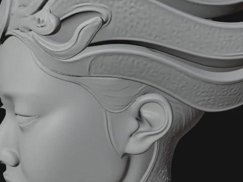 Futuristic Woman Bust Statue Design 8 - 3D Print Model 3D Print Model
