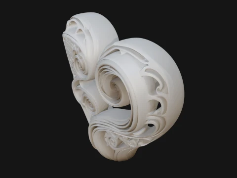 Ornate Swirling Heart Statue Design 4 - 3D Print Model 3D Print Model