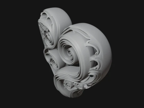 Ornate Swirling Heart Statue Design 4 - 3D Print Model 3D Print Model
