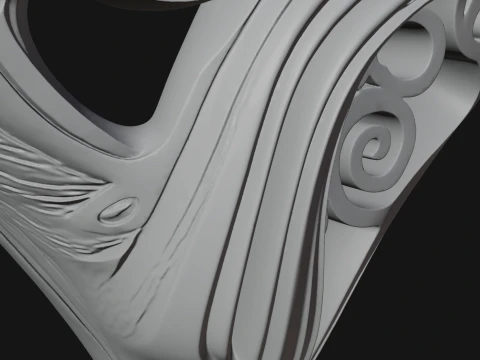 Ornate Swirling Heart Statue Design 4 - 3D Print Model 3D Print Model