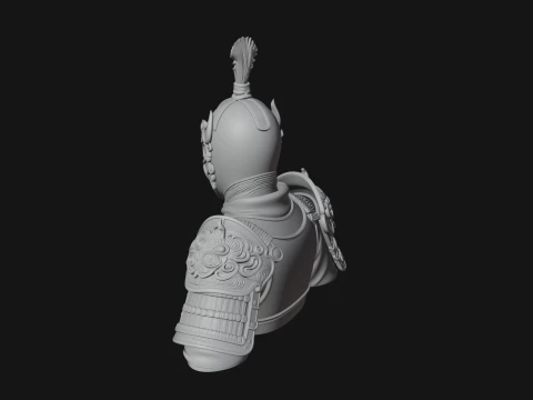 Ornate Asian Armor Bust Statue Design 4 - 3D Print Model 3D Print Model