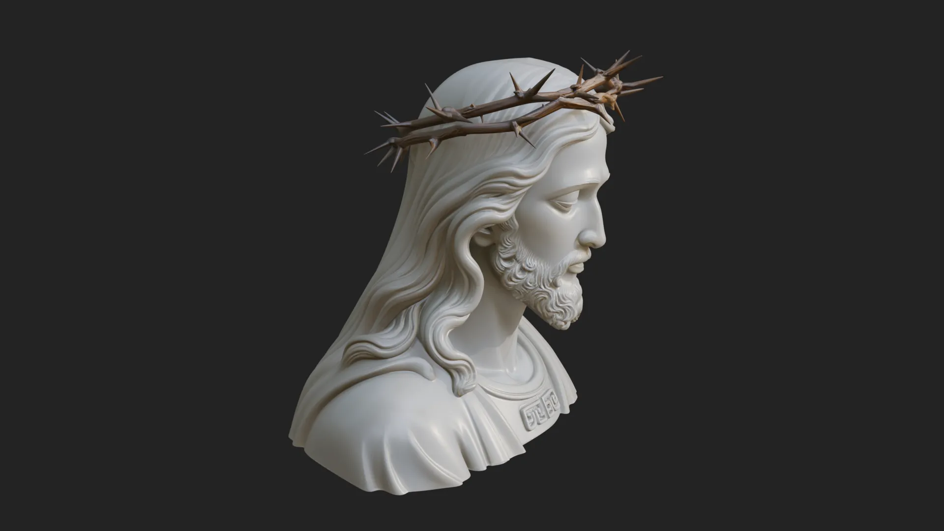 Christ Bust Statue Design 5 - 3D Print Model 3D Print Model .c4d .max .obj .3ds .fbx .stl .blend 
