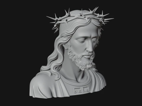 Christ Bust Statue Design 5 - 3D Print Model 3D Print Model