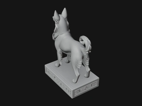 Dog on Pedestal Statue Design 3 - 3D Print Model 3D Print Model