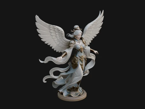 Winged Celestial Fairy Statue Design 4 - 3D Print Model 3D Print Model