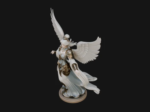 Winged Celestial Fairy Statue Design 4 - 3D Print Model 3D Print Model