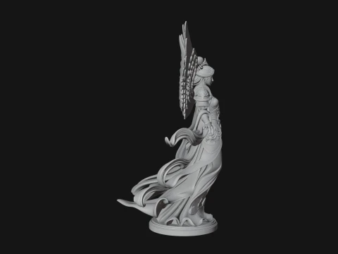 Winged Celestial Fairy Statue Design 4 - 3D Print Model 3D Print Model