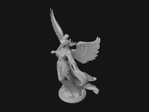 Winged Celestial Fairy Statue Design 4 - 3D Print Model 3D Print Model