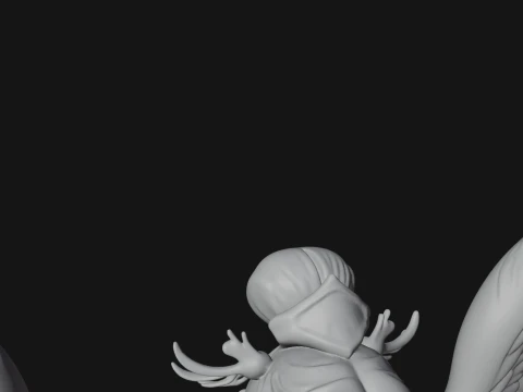 Winged Celestial Fairy Statue Design 4 - 3D Print Model 3D Print Model