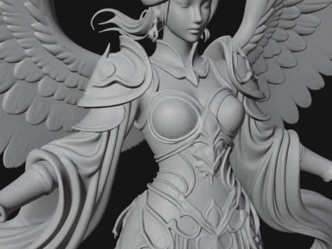 Winged Celestial Fairy Statue Design 4 - 3D Print Model 3D Print Model