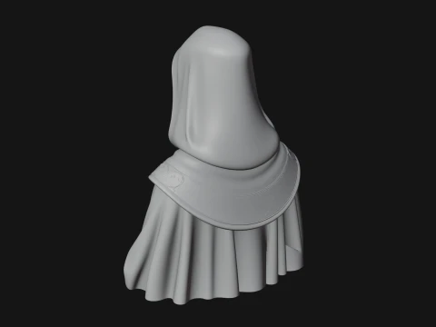 Hooded Monk Bust Statue Design 4 - 3D Print Model 3D Print Model