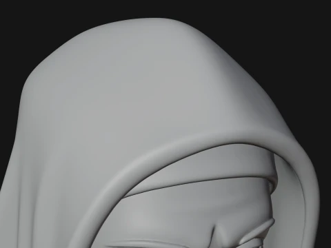 Hooded Monk Bust Statue Design 4 - 3D Print Model 3D Print Model