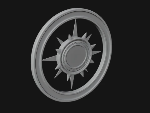 Compass Rose Medallion Pendant Design 3 - 3D Print Model 3D Print Model
