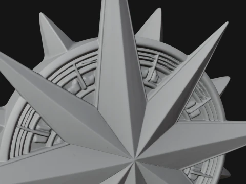 Compass Rose Medallion Pendant Design 3 - 3D Print Model 3D Print Model