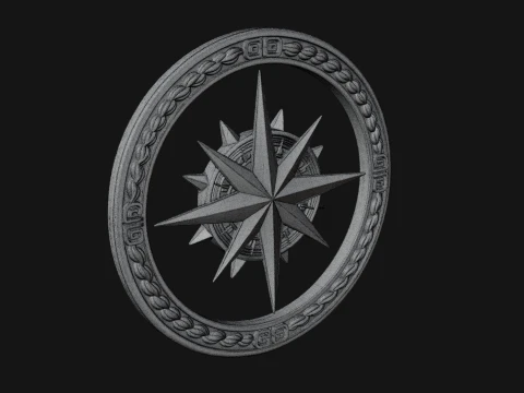 Compass Rose Medallion Pendant Design 3 - 3D Print Model 3D Print Model