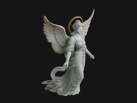Winged Angel Woman Statue Design 4 - 3D Print Model 3D Print Model
