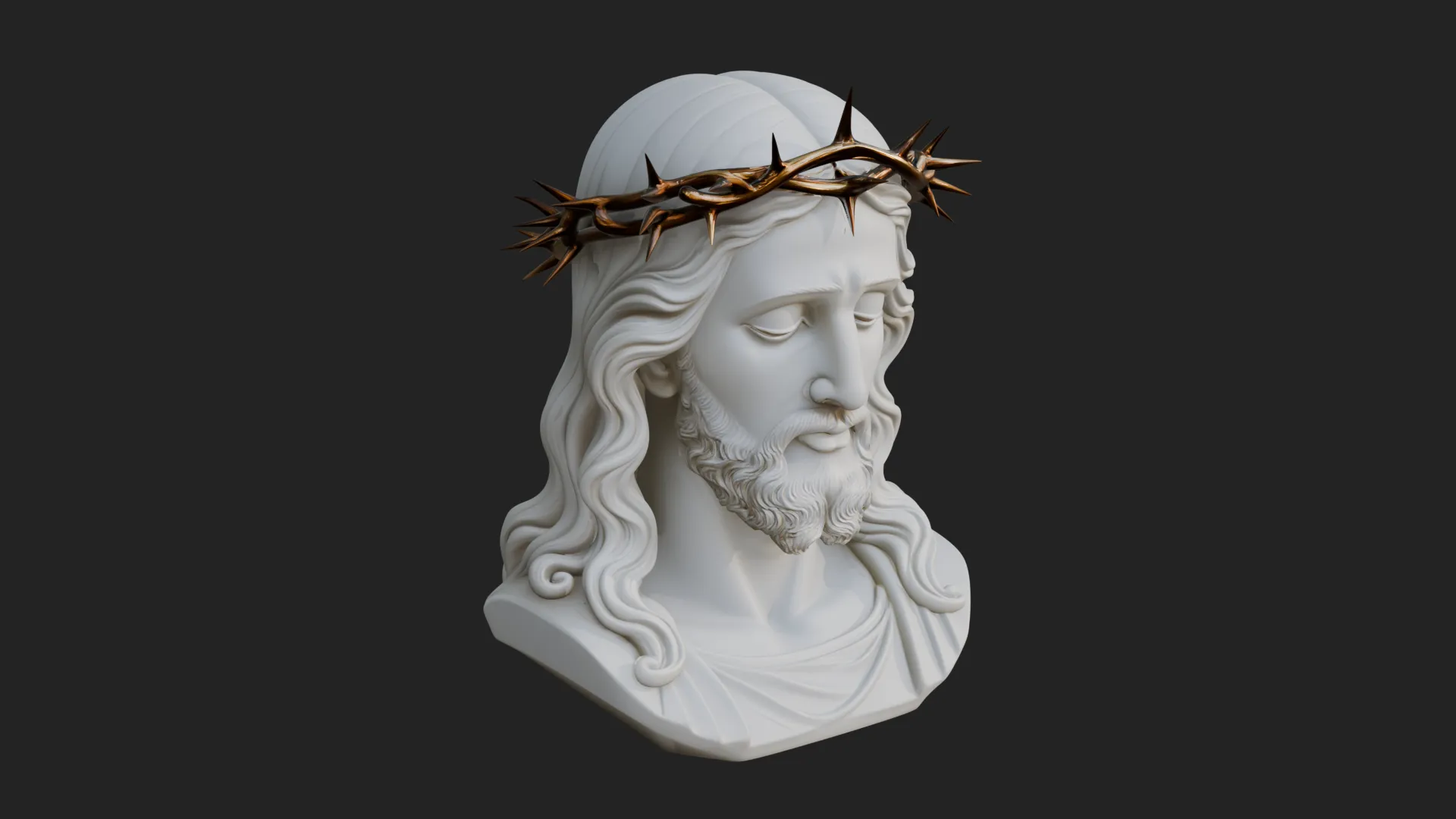 Christ Bust Statue Design 6 - 3D Print Model 3D Print Model .c4d .max .obj .3ds .fbx .stl .blend 