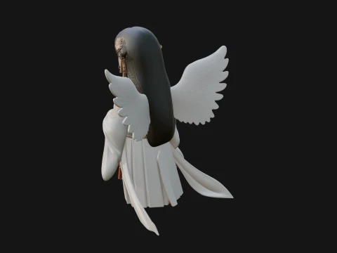 Praying Winged Girl Statue Design 1 - 3D Print Model 3D Print Model
