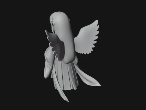 Praying Winged Girl Statue Design 1 - 3D Print Model 3D Print Model