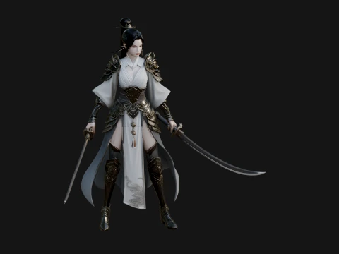 Dark Elf Warrior Woman Statue Design 4 - 3D Print Model 3D printmodel