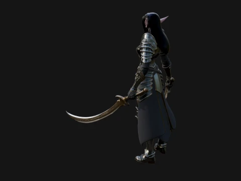Dark Elf Warrior Woman Statue Design 5 - 3D Print Model 3D Print Model