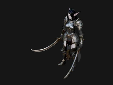 Dark Elf Warrior Woman Statue Design 5 - 3D Print Model 3D Print Model