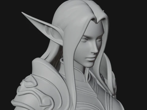 Dark Elf Warrior Woman Statue Design 5 - 3D Print Model 3D Print Model