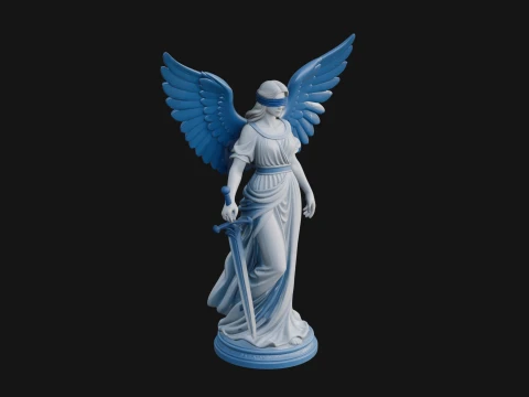 Winged Angel Warrior Woman Statue Design 10 - 3D Print Model 3D Print Model