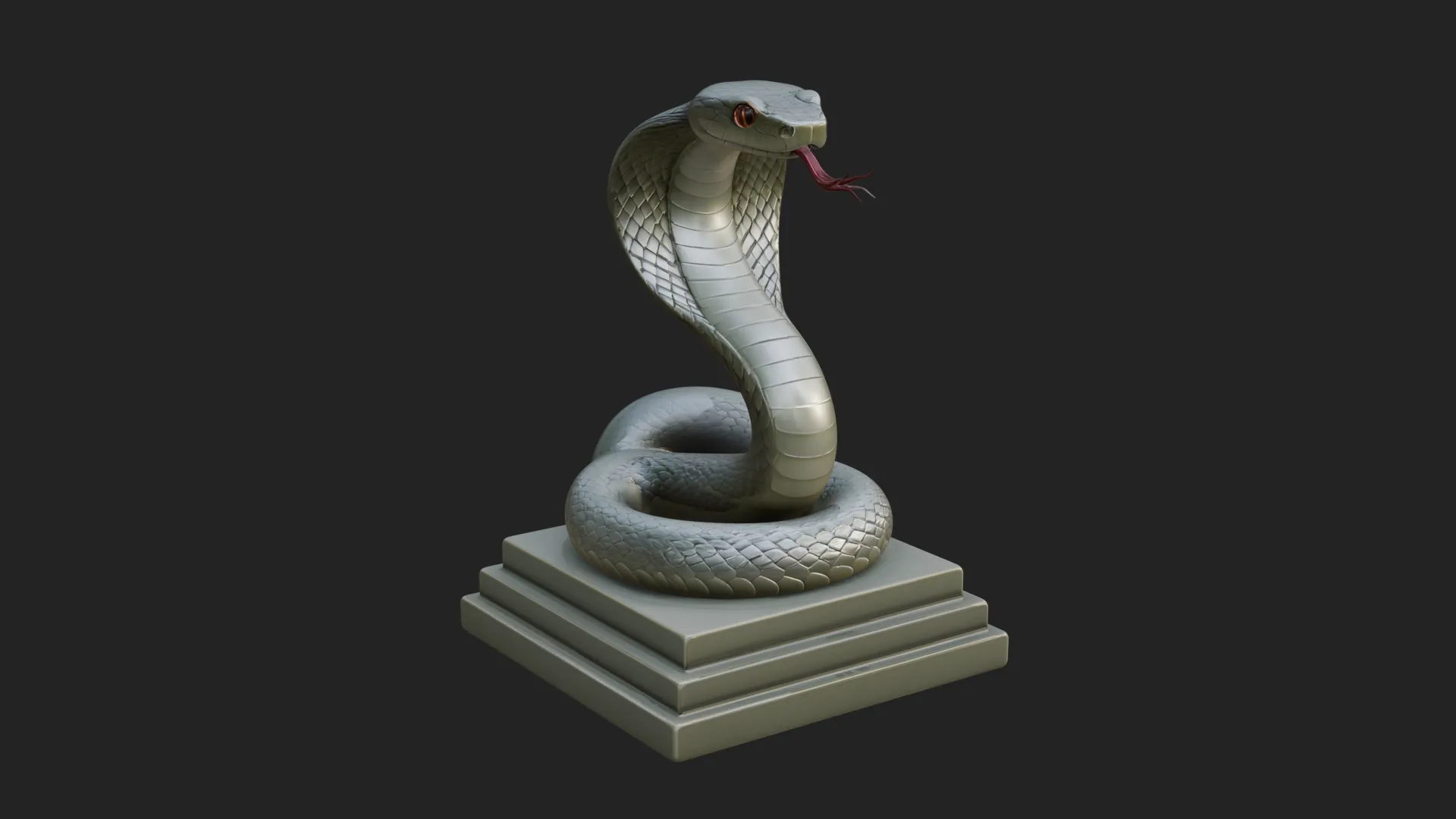 Cobra on Pedestal Statue Design 4 - 3D Print Model 3D Print Model .c4d .max .obj .3ds .fbx .stl .blend 