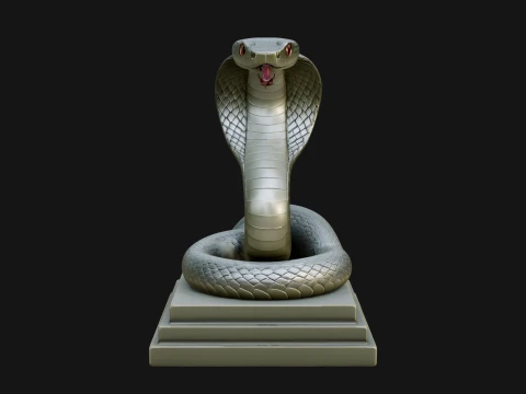 Cobra on Pedestal Statue Design 4 - 3D Print Model 3D Print Model