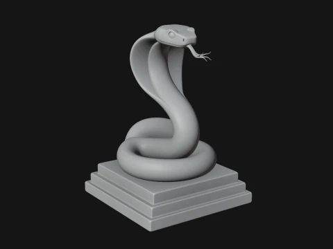 Cobra on Pedestal Statue Design 4 - 3D Print Model 3D Print Model