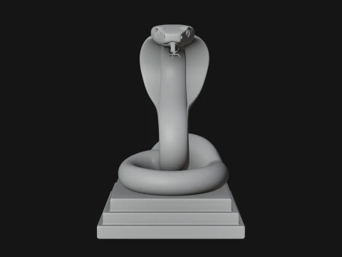 Cobra on Pedestal Statue Design 4 - 3D Print Model 3D Print Model