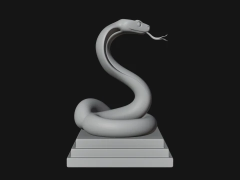 Cobra on Pedestal Statue Design 4 - 3D Print Model 3D Print Model