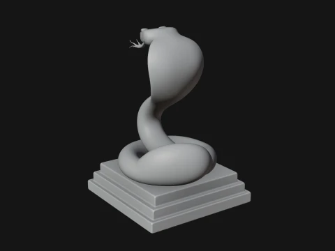 Cobra on Pedestal Statue Design 4 - 3D Print Model 3D Print Model