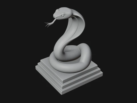 Cobra on Pedestal Statue Design 4 - 3D Print Model 3D Print Model