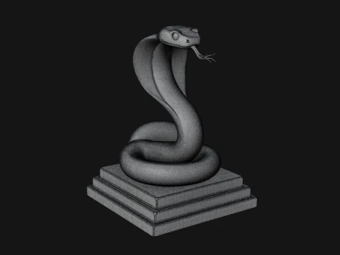 Cobra on Pedestal Statue Design 4 - 3D Print Model 3D Print Model