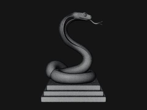 Cobra on Pedestal Statue Design 4 - 3D Print Model 3D Print Model