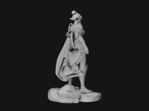 Caped Woman Warrior Statue Design 2 - 3D Print Model 3D Print Model