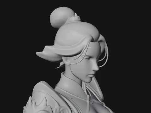 Caped Woman Warrior Statue Design 2 - 3D Print Model 3D Print Model