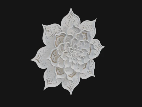 Lotus Mandala Wall Plaque Design 10 - 3D Print Model 3D Принт Модель