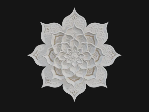 Lotus Mandala Wall Plaque Design 10 - 3D Print Model 3D Print Model
