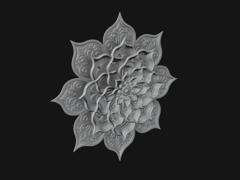 Lotus Mandala Wall Plaque Design 10 - 3D Print Model 3D Print Model