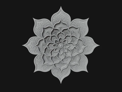 Lotus Mandala Wall Plaque Design 10 - 3D Print Model 3D Print Model