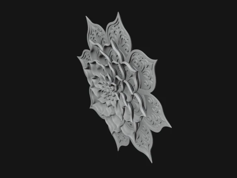 Lotus Mandala Wall Plaque Design 10 - 3D Print Model 3D Print Model