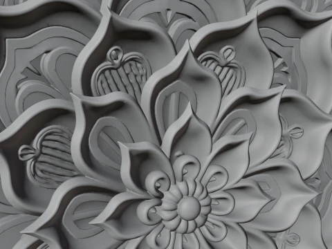 Lotus Mandala Wall Plaque Design 10 - 3D Print Model 3D Print Model