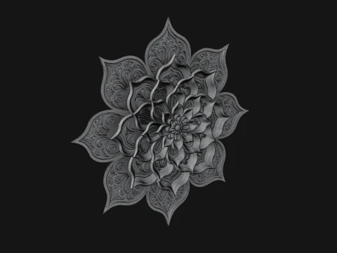Lotus Mandala Wall Plaque Design 10 - 3D Print Model 3D Print Model