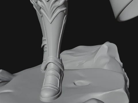 Caped Woman Warrior Statue Design 3 - 3D Print Model 3D Print Model