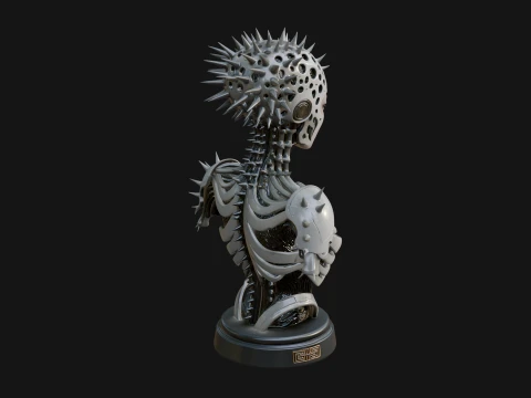 Medusa Cyborg Bust Statue Design 3 - 3D Print Model 3D Принт Модель