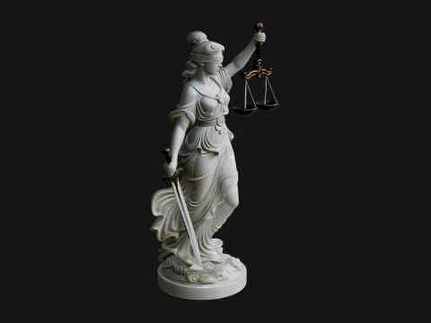 Lady Justice Statue Design 6 - 3D Print Model 3D Print Model
