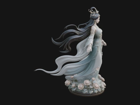 Flying Celestial Fairy Statue Design 3 - 3D Print Model 3D Print Model